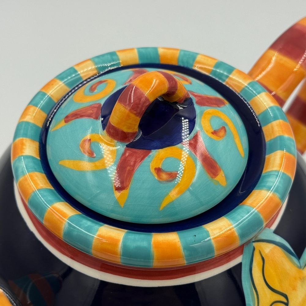 Vibrant Sun Design Ceramic Teapot - Multicolor - Picture 5 of 16